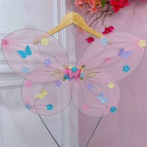Asa Borboleta Rosa Bebê Jardim Encantado Fada Super Luxo