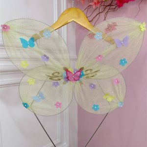 Asa Borboleta Amarelo Bebê Jardim Encantado Fada Super Luxo