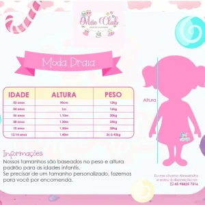 Biquiní Infantil Moana 8 anos
